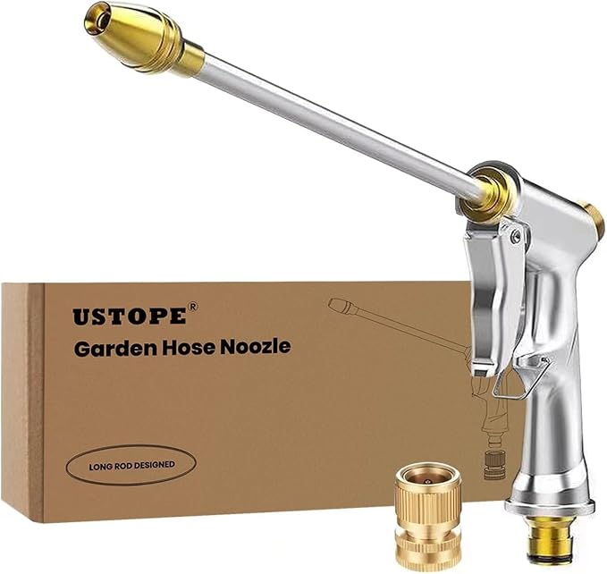 Garden Hose Nozzle, High Pressure Water Hose Nozzle Sprayer Head,fits 3/4” Garden Hose Thread,for Lawn & Garden,Washing Cars,Watering Garden,Cleaning,Showering Dogs&Pets