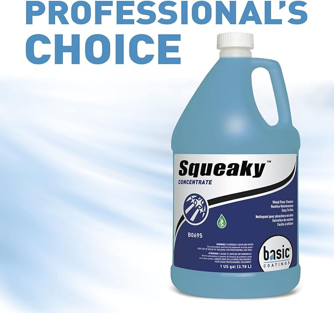 Basic Coatings Squeaky Hardwood Laminate Floor Cleaner Concentrate, 1 gal | Hardwood Floor Cleaner, Laminate Floor Cleaner, No Residue, Cleans Tough Dirt and Grease