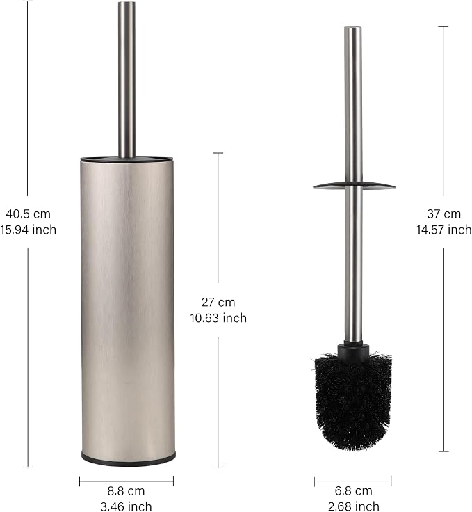 Toilet Brush and Holder,Stainless Steel Toilet Brushes for Bathroom with Holder 2pack Brushed Nickel