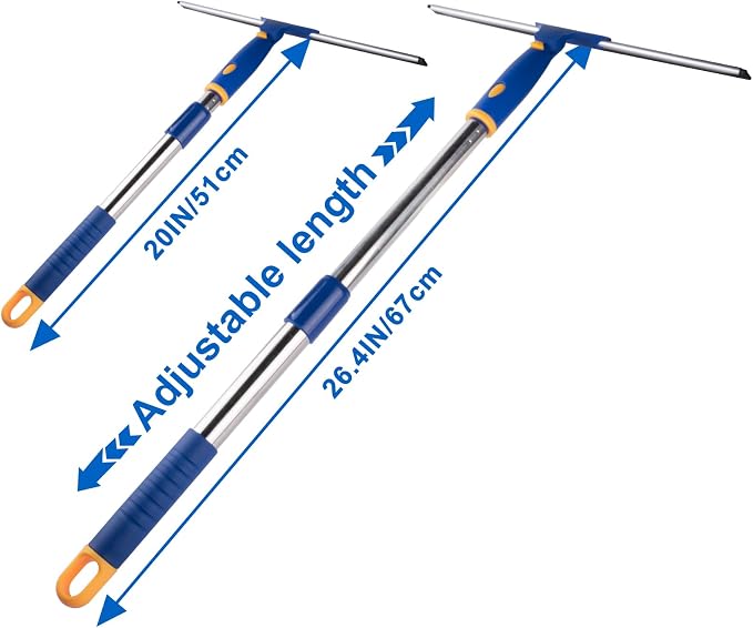 ITTAR 14 inch Rotatable Shower Squeegee for Glass Doors, Multi-Purpose Window Squeegee with Refill Rubber Blade, Bathroom Cleaner Tool for Shower Door Window Mirror Wall Car Windshield