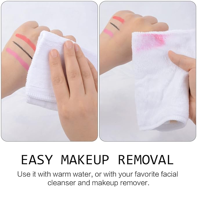 SINLAND Microfiber Facial Cloths Fast Drying Washcloth 12inch x 12inch White 2 pack