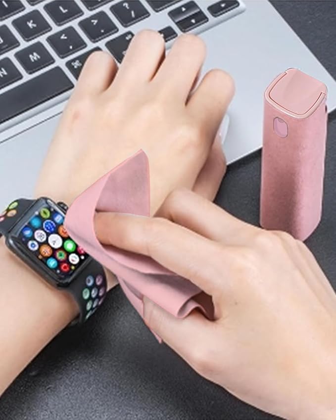 Screen Cleaner Spray and Wipe Car Accessories for Women Touch Screen Cleaner for iPhone iPad Computer Laptop Tablet MacBook Pink Car Accessories（Pink）
