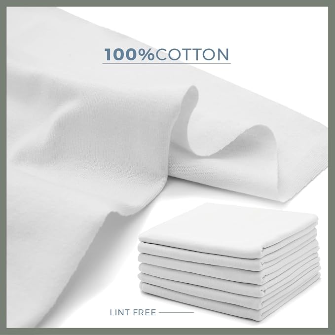 VALENGO New Lint Free Rags – 100% Cotton Cloth, Soft T-Shirt Rags, Lint Free Cloth for Staining Wood, Cast Iron, Dusting, Polishing, Painting and Cleaning – Reusable & Absorbent – 17”x17” (Pack of 7)