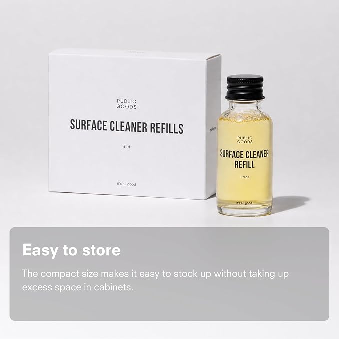 Public Goods Multi Surface Cleaner Refill | All Purpose Cleaner Refill for Floors, Tile, Countertops | Multi Purpose | Cruelty Free | Scented with Jasmine Essential Oils | 3 Pack - 24 Oz Diluted