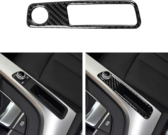 Real Carbon Fiber Trim for Audi Accessories | for B9 A4 S4 A5 S5 2020-2025 / RS5 2021-2025 Center Console Volume Control Frame Interior Thick Overlay Decal