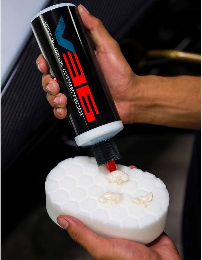 Chemical Guys, V36 Optical Grade Cutting Polish for Defects, White, 4 oz | Optical-grade cutting polish levels swirls, scratches and defects, then refines toward a deep, glossy finish