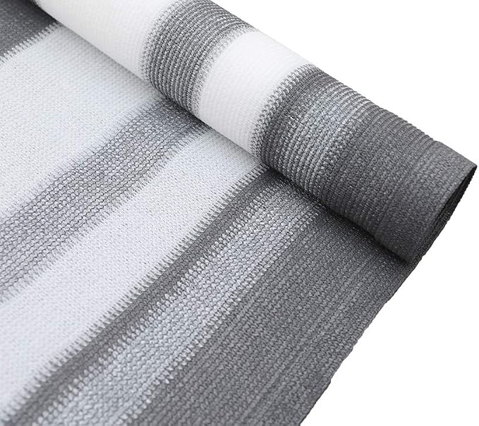 LOVE STORY 3' x 16' Balcony Privacy Screen Cover, Silver Grey White | HDPE Fabric, 95% UV Block, Fence Cover for Patio Deck, Railing Screen for Porch, Privacy Protective, Custom Size Available