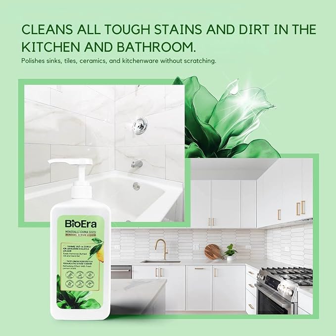 Plant-Derived Cream Cleaner, Cuts Grease, Gently Cleans with Baking Soda, Perfect for Ovens, Sinks, and Walls