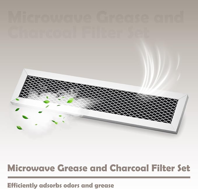 3Pcs Microwave Grease and Charcoal Filter Set Compatible with GE PVM9179DF2WW PVM9179DF3WW PVM9179DK5WW PVM9179DK6WW PVM9179ER1ES PVM9179SR1SS