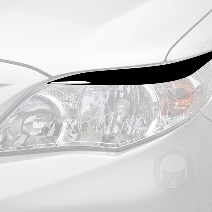 Glossy Bright Piano Black Car Headlight Eyebrow Headlamp Eyelid Decorative Strip Cover Sticker Exterior Trim Compatible with Toyota Corolla 2009 2010 2011 2012 2013 Auto Trim Accessories
