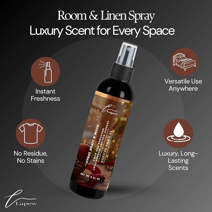 Lapew Room & Linen Spray | Fragrance Mist for Home, Car & Office | Fabric & Air Freshener | Neutralizing Mist | Made in USA | It's The Season