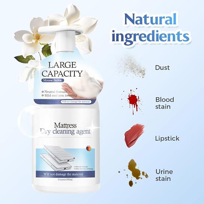 Mattress Cleaner and Stain Remover Spray, Powerful Mattress Stain Remover for Bed, Couch, Carpet & Upholstery, Gentle Yellow Stain Cleaner & Spot Treatment for Fabric (2)