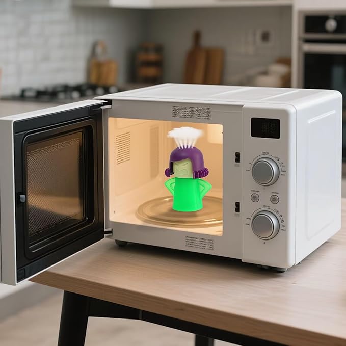 HORNO Angry Mama Microwave Oven Steam Cleaner and Disinfects With Vinegar and Water for Kitchens (Green)