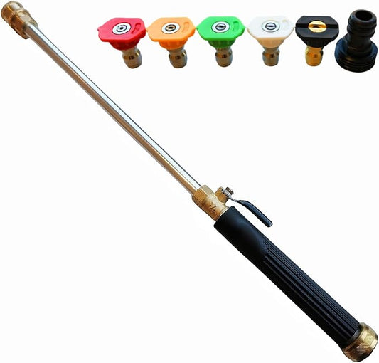 Upgraded Pressure Washer Wand, Brass Nozzle Quick Connect Sprayer for Car Pool Patio Lawn Cleaning