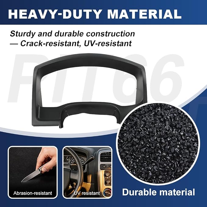 PIT66 Instrument Cluster Dash Trim Bezel Compatible with Chevy Colorado/GMC Canyon 2004 2005 2006 2007 2008 2009 2010 2011 2012