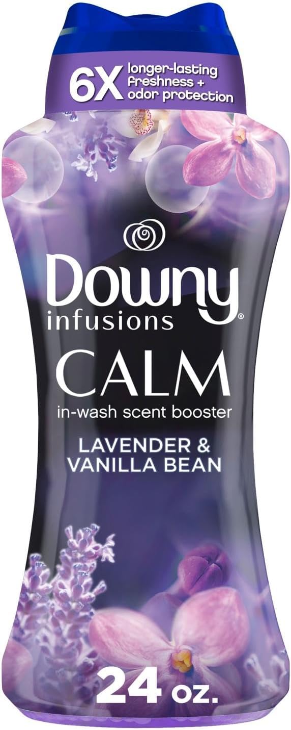 Downy Calm In Wash Laundry Scent Booster Beads, Soothing Lavender And Vanilla Bean Scent, 24.0 OZ, Laundry Scent Beads, Long Lasting Freshness