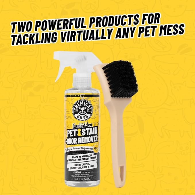 Chemical Guys, Pet Mess Cleaning Kit, Furbidden Cleaner & Interior Brush