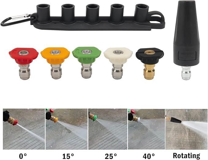 Pressure Washer Replacement Spray Wand with Turbo Nozzleand 5 Spray Tips and Belt Clip Nozzle Holder, Compatible withKar-cher K1, K2, K3, K4, K5, K6, K7 Power Washers