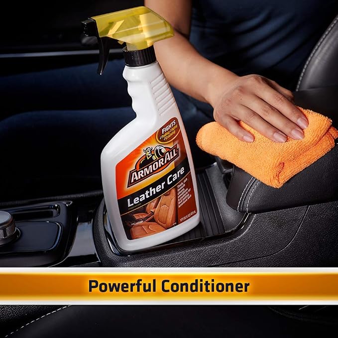 Armor All Car Leather Care Spray, Leather Cleaner and Protectant for Cars, Trucks and Motorcycles, Includes 2 Bottles, 16 Fl Oz Each