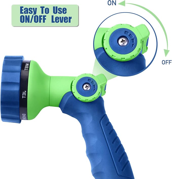 GREEN MOUNT Garden Hose Nozzle, Water Hose Spray Nozzle with Thumb Control On Off Valve for Easy Water Flow Control