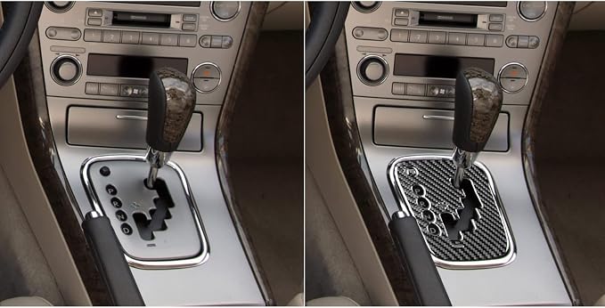 JKYUKU Real Carbon Fiber for Subaru Accessories Center Console Gear Shift | for Legacy/Outback 2005-2009, Black Center Console Gear Shift Decal Cover Trim , Sl8215 Sticker, Anti-Scratch