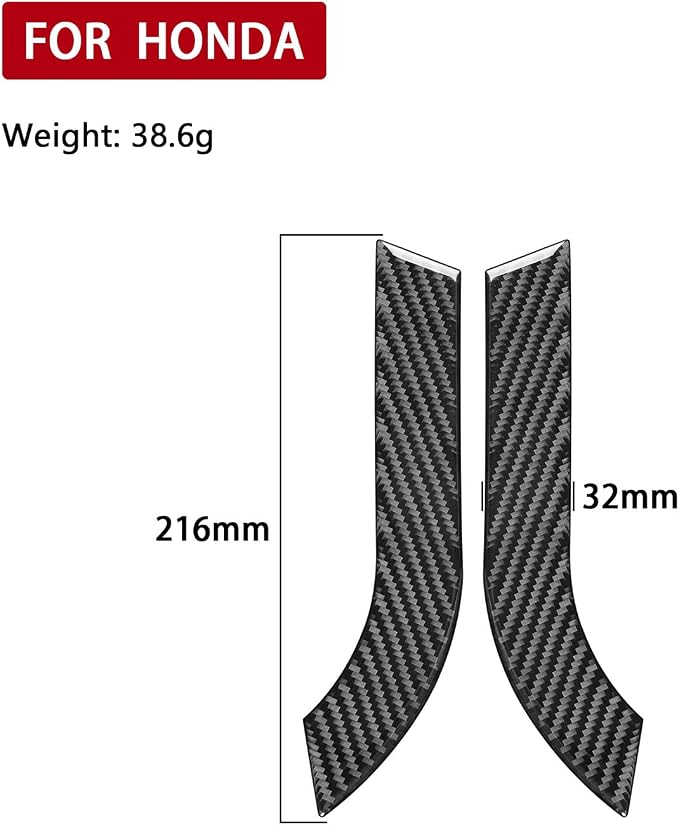 Real Carbon Fiber Trim for Honda Accord Accessories | for 2003 2004 2005 2006 2007，Central Console Panel Side Cover，Thick Overlay Sticker Decal