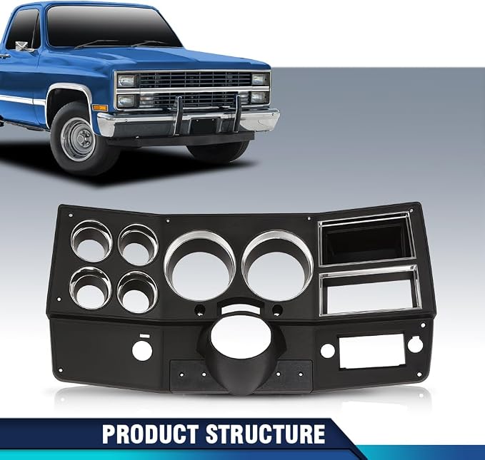 PIT66 Dash Bezel Storage Box Fit Chevy GMC Truck Blazer 1984-1987 | Black Dashboard Panel with Storage Compartment Fit Chevy GMC Truck Blazer Suburban 1984-1987 Without A/C&Wiper Switch Hole