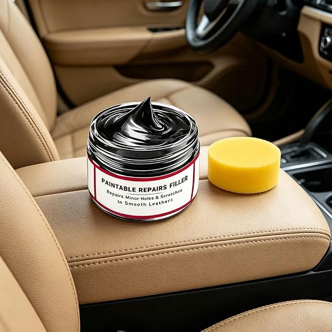 Leather Recoloring Balm, Leather Filler for Filling or Repairing Holes Cracks Scratches, Color Restorer Conditioner with Applicator (100 ML)