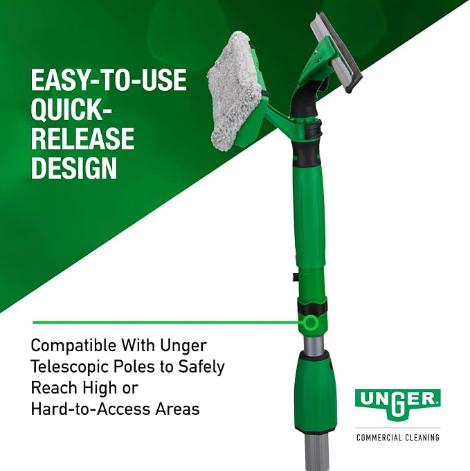 Unger VisaVersa 18-in. 2-in-1 Window Washer & Squeegee, VV450 | VV450 pro tool; microfiber pad for washing; integrated squeegee for drying; 18-in./45cm width