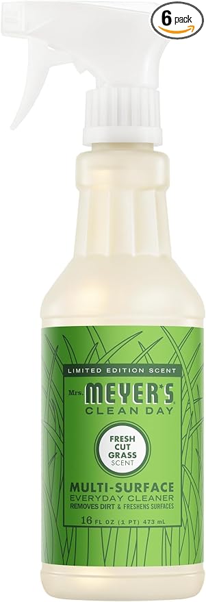 Mrs. MEYER'S CLEAN DAY Multi-Surface Everyday Cleaner, Fresh Cut Grass Scent, 16 Fl Oz Bottle (Pack of 6)
