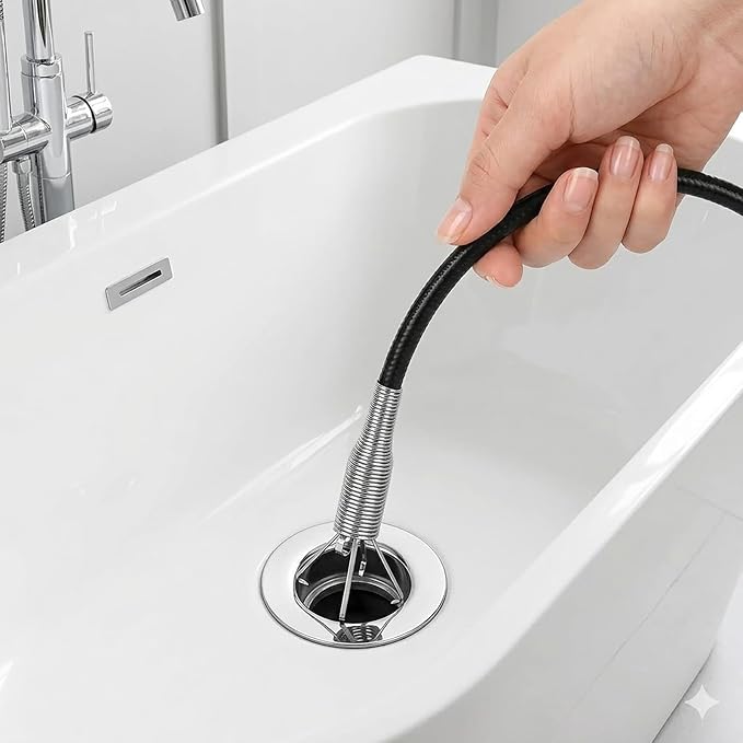 Flexible Drain Clog Remover Tool, Extra Long Plumbing Snake Hair Catcher with 4-Prong Grabber Claw, Heavy-Duty Spring Reacher for Kitchen Sink, Bathroom Tub, Sewer & Dropped Items (35 inch)