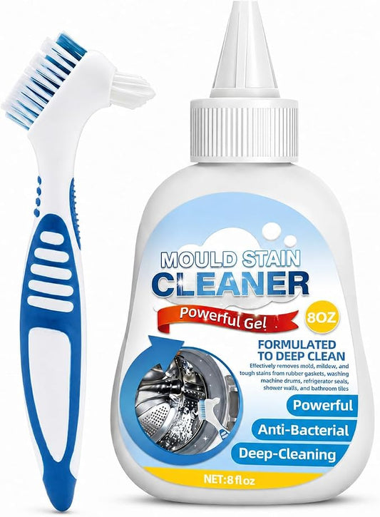Housemold Stain Remover Gel for Washing Machine & Bathroom – Low Odor Remover Gel for Rubber Gaskets, Caulk, Shower Grout, Silicone Sealant, Toilet, Kitchen Sink, 8 FL