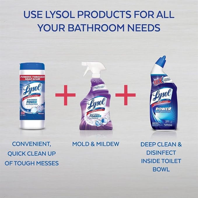 Lysol Mildew Remover Spray with Bleach, 32 Ounce (Pack of 12)