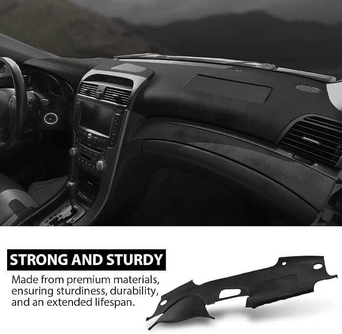 G-PLUS TPE Dash Cover Dashboard Cap Panel Compatible with Acura TL 2004-2008 Black