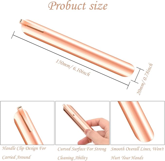 Table Crumb Sweepers for Servers Restaurant Bread Crumber Cleaner Stainless Steel for Tablecloth in Restaurants and Homes, Servers, Waitresses Tool Accessories(Rose Gold)