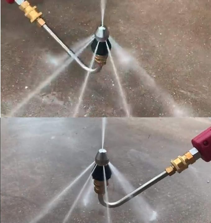 MIZORLIE Pressure Washer Sewer Jetter Nozzle with Stainless Steel | Durable Design Sewer Jet Nozzle,Pressure Drain Jetter Hose Nozzle,1/4'' Quickly Connector, 5000 PSI Orifice 6.5