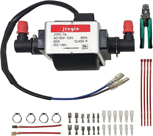 Jiayin JYPC-7A AC 120V 60W 2400cc/min 2bar Water Solenoid Liquid Pump Fit for Rug Doctor/Bissell Deep Carpet Cleaner,Replacement Part Mighty Pro X3,DCC-1,B0600,B0608,etc,with spring clips, inserts