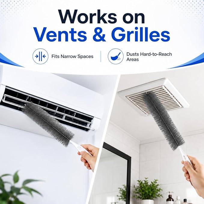 6 Pack Fan Cleaning Brush, Bendable Blinds Cleaner Tool for Vents | 6 reusable fan cleaning brushes with flexible bristles for fans, blinds, vents, screens, tracks and narrow gaps.