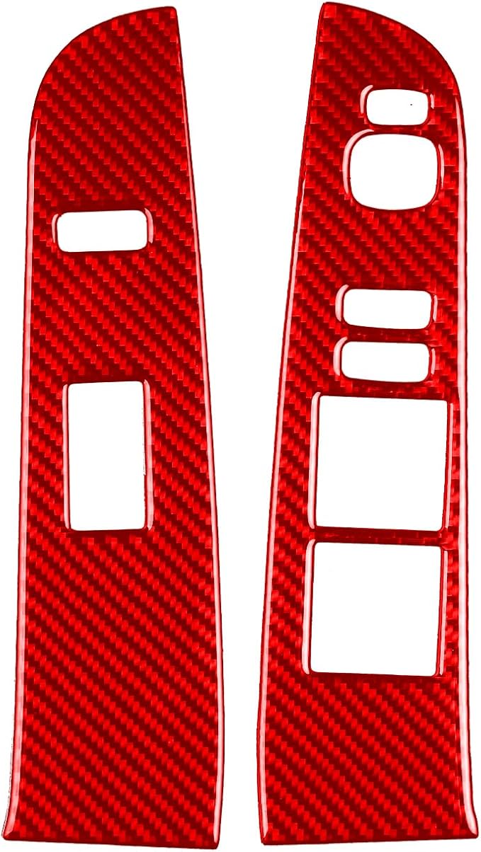 Real Carbon Fiber Trim for Toyota Camry Accessories | for 2012 2013 2014 Door Glass Lifting Control Panel Window Switch Panel Interior Thick Overlay Decal 2PCs