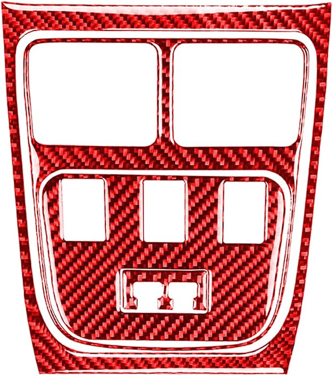 Trim Rear Air Outlet Fit for Dodge Charger/Chrysler 300 2011-2023 | Real Carbon Fiber | Accessories | Trim Rear Air Outlet Vent Surround Trim Set Stickers | Thick Overlay | Anti-scratch | Red