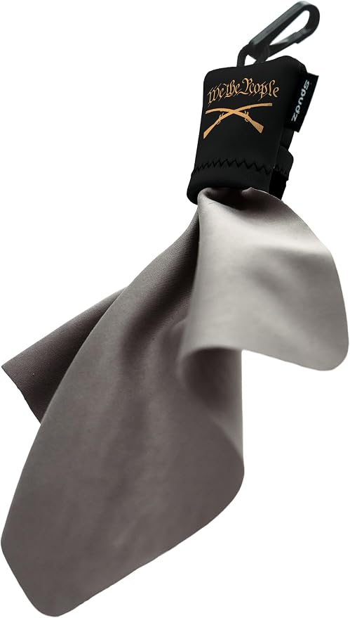 SPUDZ Ultra Microfiber Lens Cleaner with Closeable Bottom – Clip-On Pouch, Washable – for Binoculars, Scopes, Glasses, Screens | Ultra We The People, 6 x 6 Inch