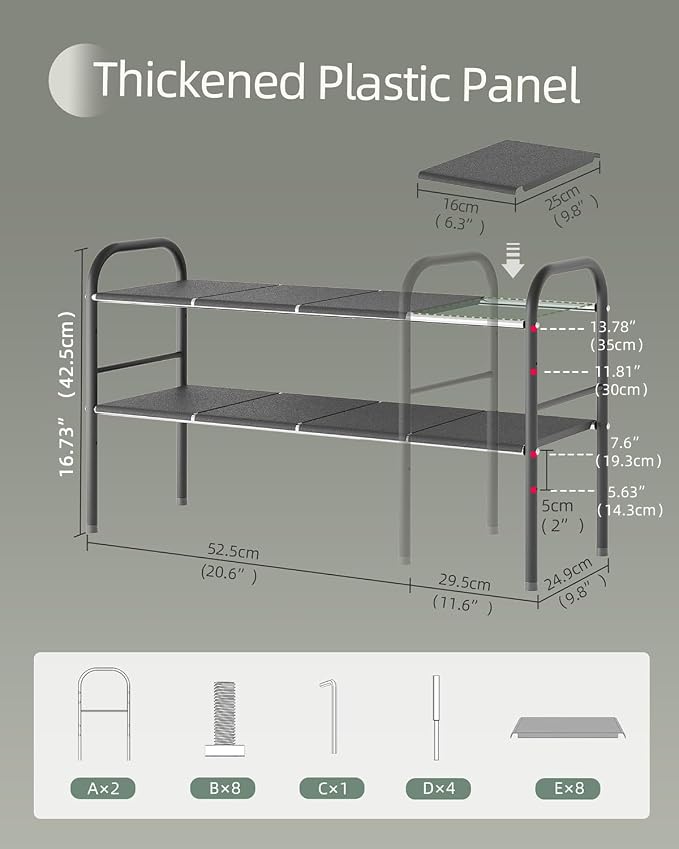 NETEL Under Sink Organizers and Storage, 2 Tier Expandable Under Cabinet Organizer Shelf with 8 Removable Panels,Expandable Shelf for Cupboard,Kitchen,Bathroom,Shoe Storage Rack