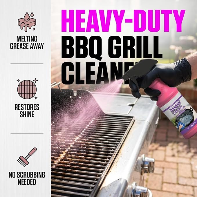 Heavy Duty Grill Degreaser, 2026 Upgrade Multi Purpose Fast Acting Heavy Duty Grill Cleaner Spray, Grease Remover Cleaning Spray for Kitchen, Oven, Outdoor Grill (1)