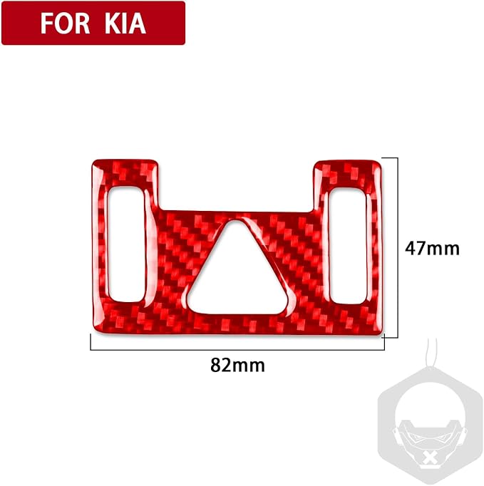 Red Real Carbon Fiber Trim for KIA Forte K3 Accessories | for 2019 2020 2021 2022 2023 2024 Hazard Light Cover Sticker Interior Thick Overlay Decal
