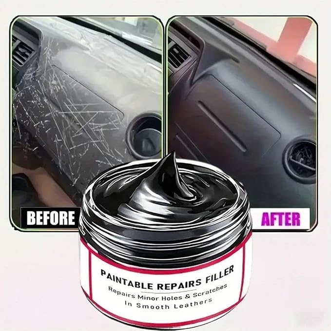 Leather Recoloring Balm, Leather Filler for Filling or Repairing Holes Cracks Scratches, Color Restorer Conditioner with Applicator (100 ML)