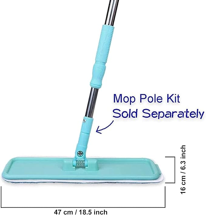 Microfiber Replacement Mop Pad, 18" x 6" Wet & Dry Home & Commercial Cleaning Refills, Reusable Floor Mop Pads (6 Pack) Blue | 6 Pack Microfiber Replacement Mop Pad, 18" x 6" Wet & Dry Home & Commercial Cleaning Refills, Reusable Floor Mop Pads Blue