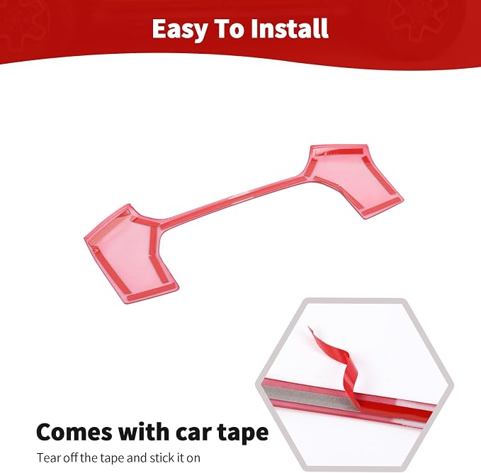for RAM TRX Center Dashboard Storage Bin Trim Cover Fit for RAM TRX 2018-Present Red Interior Accessories