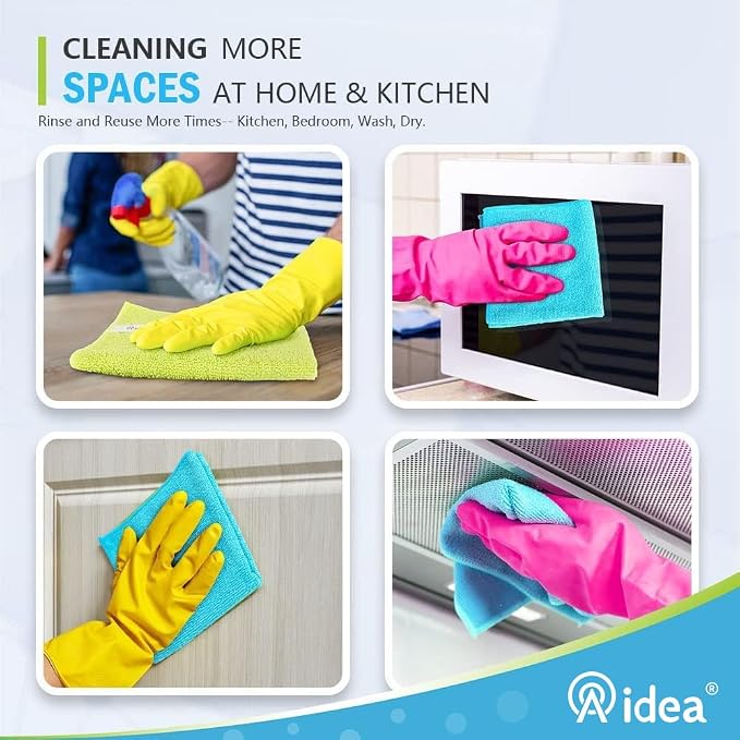AIDEA Microfiber Cleaning Cloth-8PK, Soft Microfiber Towels for Cars, Absorbent Cleaning Rags, Lint-Free Streak-Free Wash Cloths for House, Kitchen, Window(12in.x16in.) (Pack of 2)