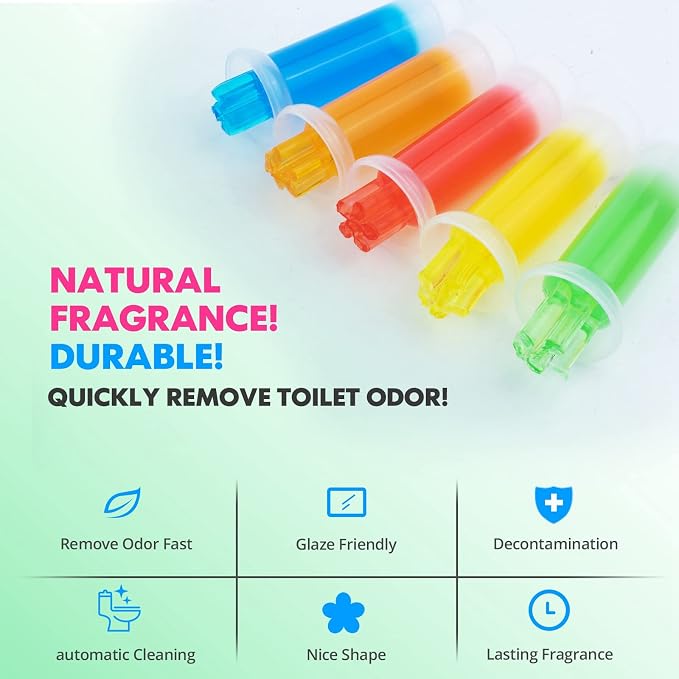 KILOSTEP Flower Toilet Gel Stamp, 60 Count Toilet Bowl Stamp Gel 5 Kinds Of Scent Toilet Bowl Cleaner