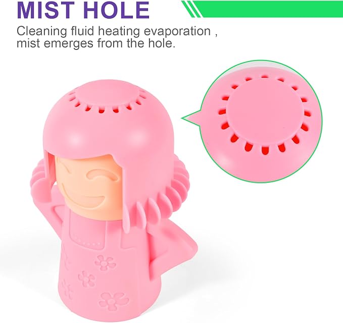Asltw Happy or Angry Mom Microwave Cleaner, Microwave Oven Steam Cleaner, Just Add Vinegar and Water, Easily Cleans the Crud in Minutes (Pink)